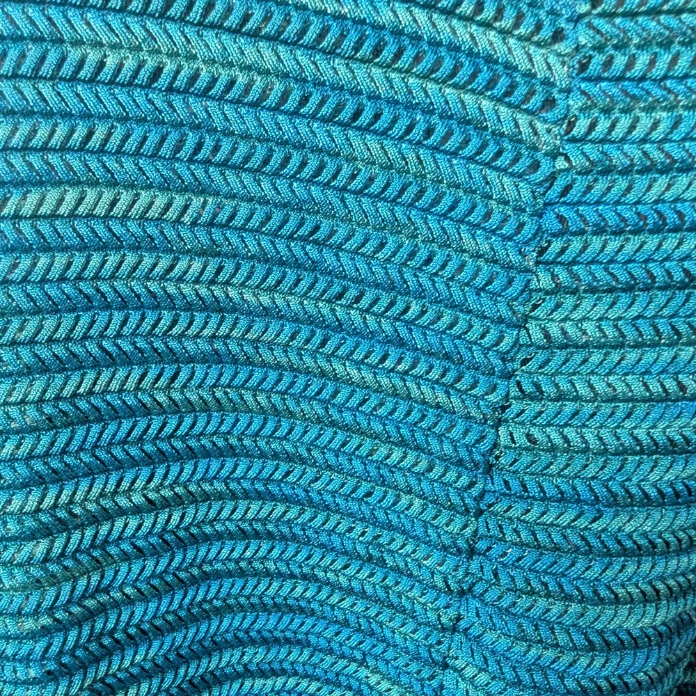 Catherines 3X Turquoise Open Knit Tunic‎ Top - Picture 4 of 5